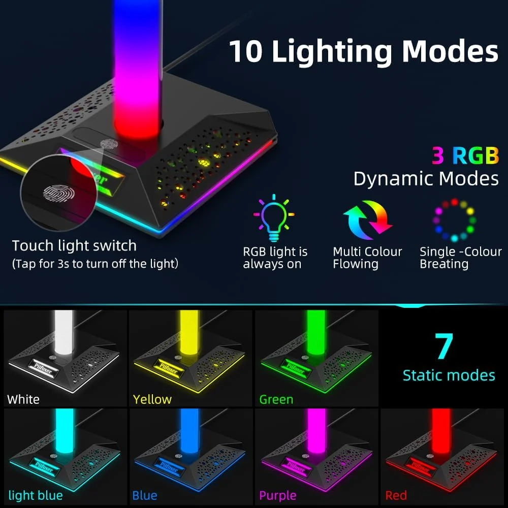 RGB Gaming Headphones Stand