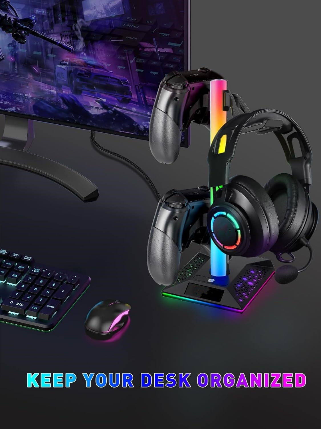 RGB Gaming Headphones Stand