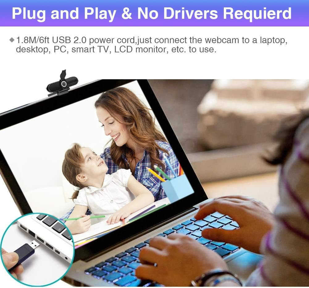 4K Webcam for PC and Laptop