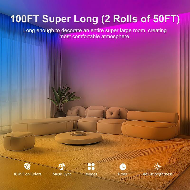 100Ft 50FT RGB Wifi Led Strip